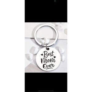 Best Mom Ever Keychain Gift Round Charm Mother’s Day